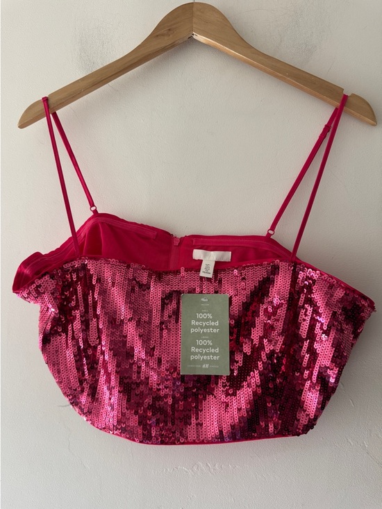 H&M Tops - H&M Pink Sequin Bra Crop‎ Top